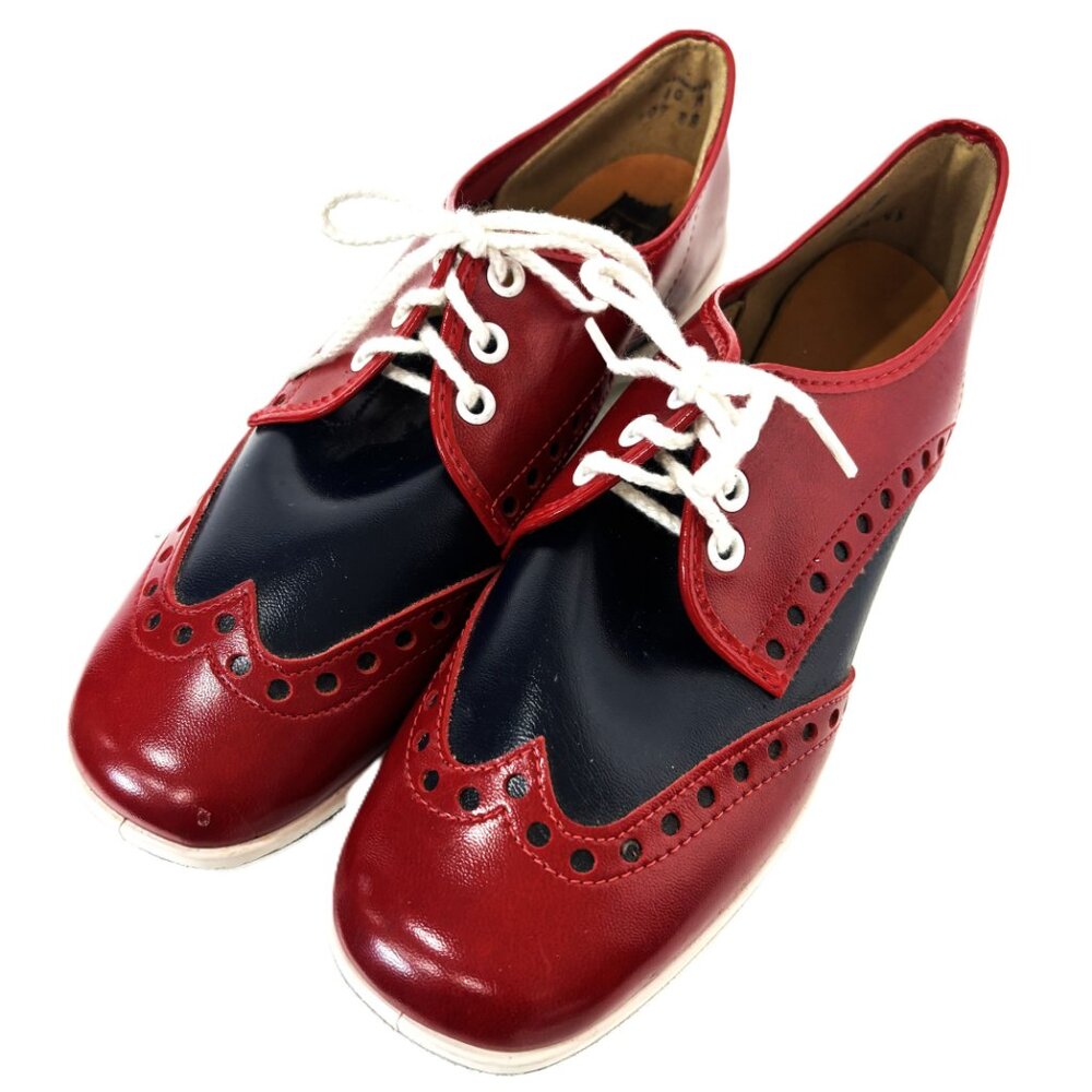 Brunswick Bowling 50’s Style Saddle Shoes Red Blue VTG